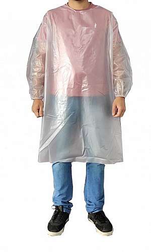 avental de vinil transparente impermeável com manga longa avental de vinil transparente impermeável com manga longa