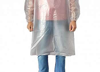 Avental de vinil transparente impermeável com manga longa Avental de vinil transparente impermeável com manga longa