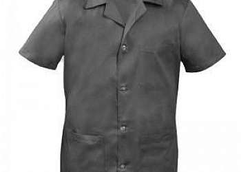 Jaleco cinza manga curta Jaleco cinza manga curta