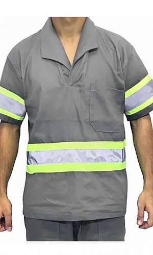 uniforme de brim com faixa refletiva uniforme de brim com faixa refletiva